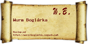 Wurm Boglárka névjegykártya